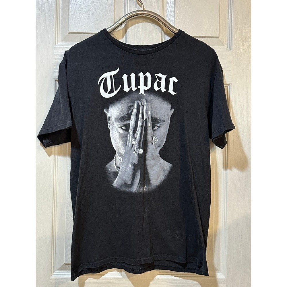Cross‎ Colours Tupac Shakur Graphic T-Shirt Mens Large Black Hip Hop Rap Tee L